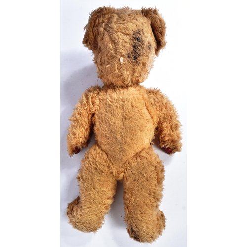 2 - Teddy Bear - Alpha Farnell - a c1950s Alpha Farnell teddy bear. Brown mohair, with red leatherette p... 