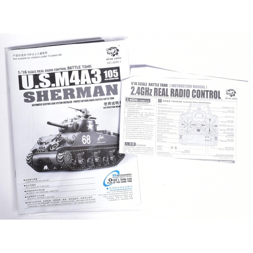 20 - Radio Control - an original Heng Long Pro-Version 1/16 scale RC model of an M4A3 Sherman Tank. Full ... 