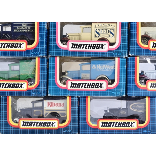 214 - Diecast - a collection of x16vintage Matchbox made Ford Model A diecast cars, all of advertising int... 