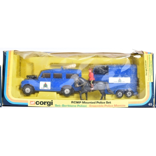 23 - Diecast - a collection of x3 vintage Corgi diecast model gift sets comprising; No. 45 Royal Canadian... 