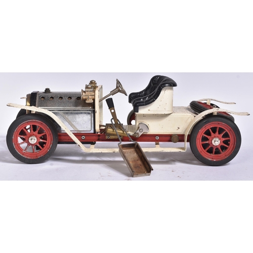 232 - Live Steam - an original vintage Mamod steam car model No. SA1 ' Cream Steam Roadster '. A solid fue... 