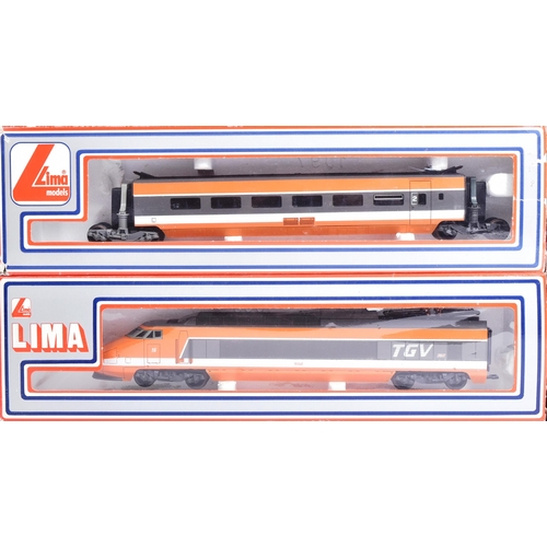 237 - Model Railway - a collection of x9 Lima OO gauge locomotives and carriages of TGV interest (France's... 