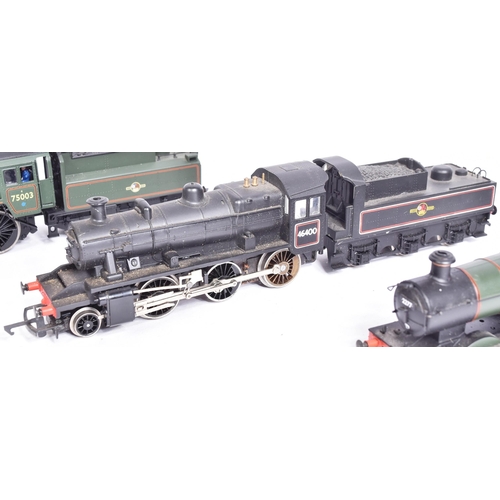 245 - Model Railway - a collection of x4 OO gauge trainset steam locomotive engines from various makers. C... 