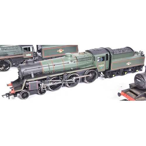 245 - Model Railway - a collection of x4 OO gauge trainset steam locomotive engines from various makers. C... 