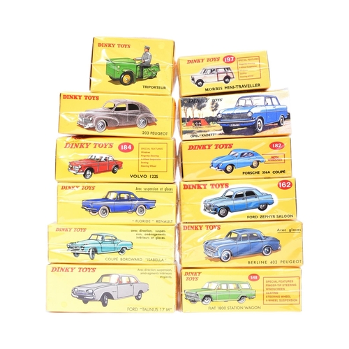 248 - Diecast - a collection of x12 Atlas Edition reissue Dinky Toys diecast model cars to include; 24R Pe... 