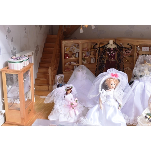 250 - Doll's House / Shop - Bridal Shop - a 20th century doll's house in the manner of a Bridal shop. Two ... 