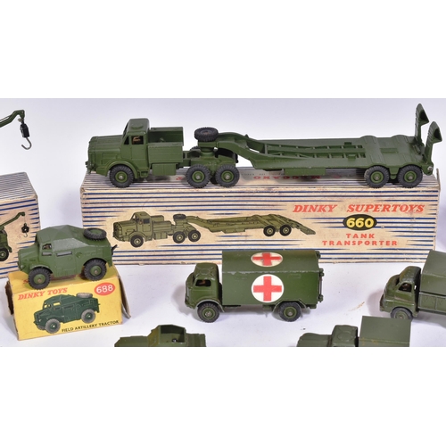 251 - Diecast - a collection of vintage Dinky Toys diecast models of Military interest to include; 660 Tan... 