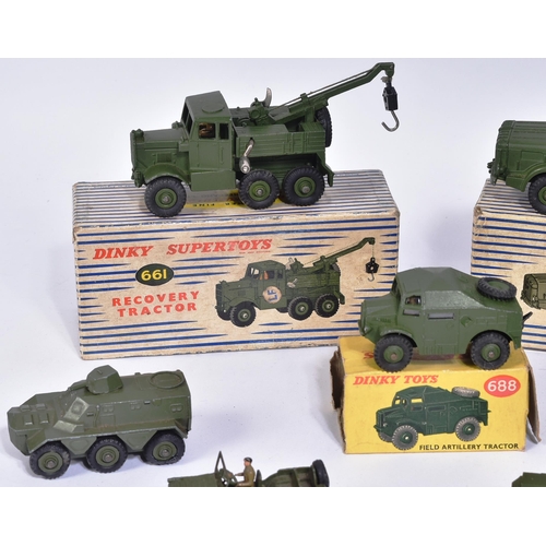 251 - Diecast - a collection of vintage Dinky Toys diecast models of Military interest to include; 660 Tan... 