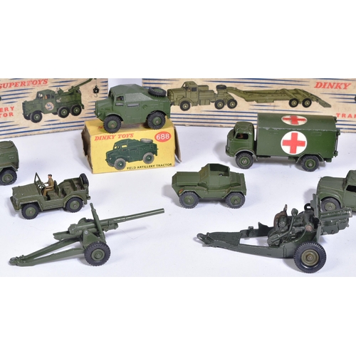 251 - Diecast - a collection of vintage Dinky Toys diecast models of Military interest to include; 660 Tan... 