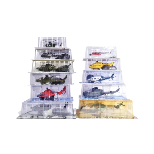 267 - Diecast - a collection of x11 vintage AMERCOM helicopter models, 1/72 scale, to include: Hughes OH-6... 