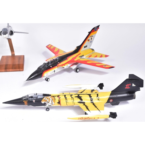 269 - Diecast - a collection of x5 plastic aircraft models/built model kits, to include: a German Tornado,... 