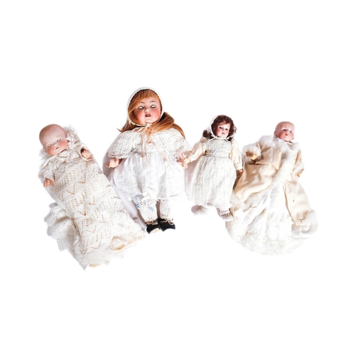 270 - A collection of x4 small German bisque headed dolls to include; Armand Marseille 3M / 2.K (flirty ey... 