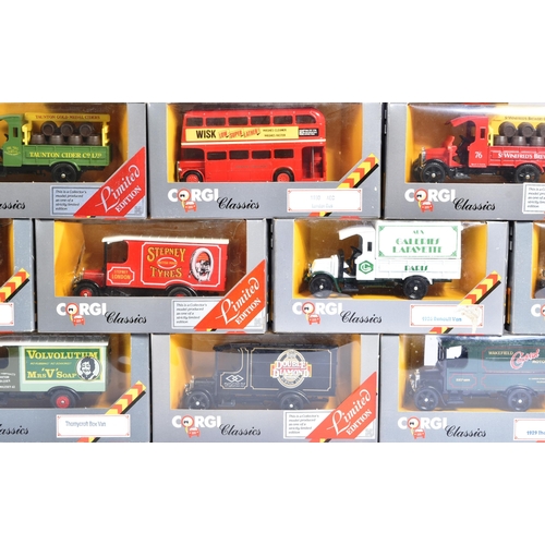 271 - Diecast - a collection of x17 vintage Corgi diecast models to include; C821 1929 Thornycroft, C634 L... 