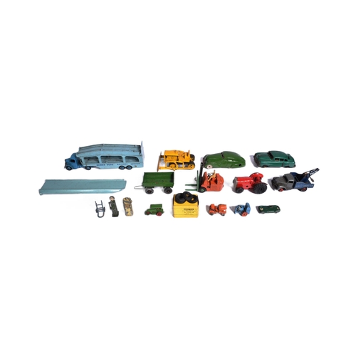 288 - Diecast - a collection of vintage diecast model cars and x3 tinplate models. Diecast to include Dink... 