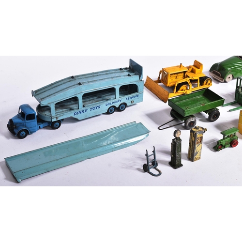 288 - Diecast - a collection of vintage diecast model cars and x3 tinplate models. Diecast to include Dink... 