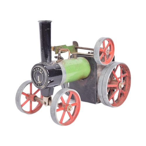 290 - Mamod - a vintage Mamod live steam TE1 traction engine. Green and black livery, with red wheels. Lac... 