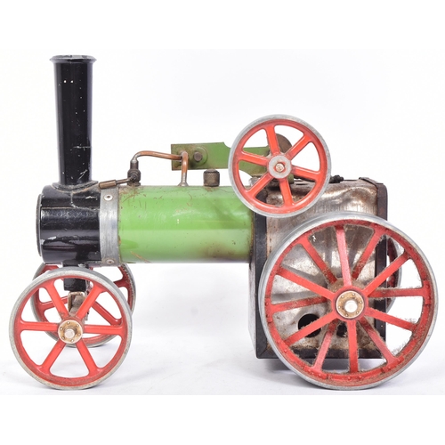 290 - Mamod - a vintage Mamod live steam TE1 traction engine. Green and black livery, with red wheels. Lac... 