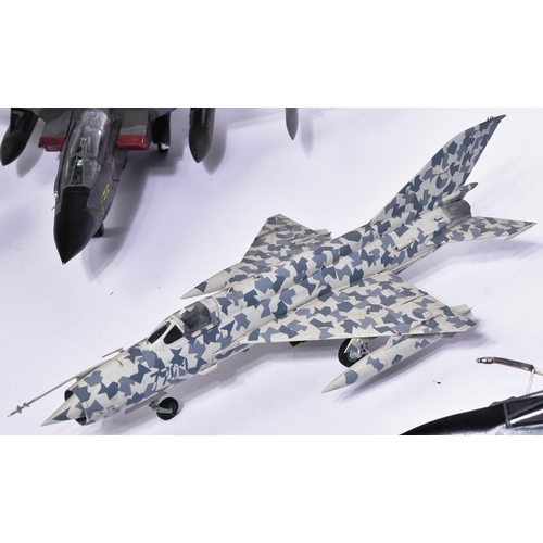 312 - Model Kits - a collection of x5 built model kits of aeroplane interest, comprising of: a German Torn... 