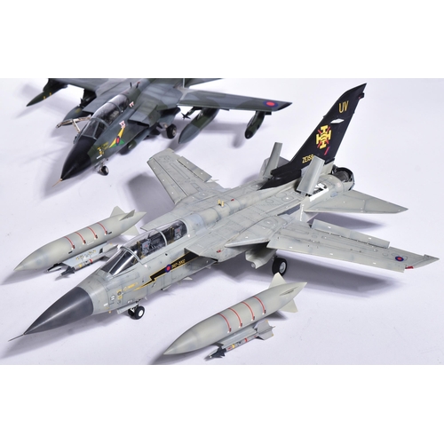 312 - Model Kits - a collection of x5 built model kits of aeroplane interest, comprising of: a German Torn... 