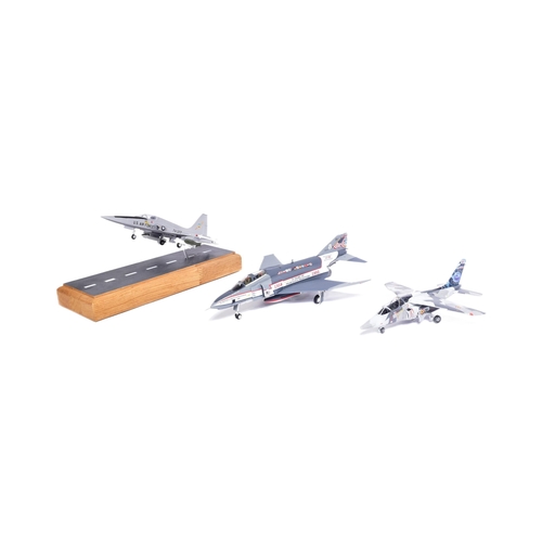 319 - Collection of x3 aeroplane models, to include a built model kit of a Belgium Alpha Jet B, a built mo... 