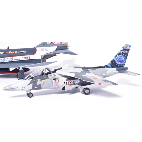 319 - Collection of x3 aeroplane models, to include a built model kit of a Belgium Alpha Jet B, a built mo... 