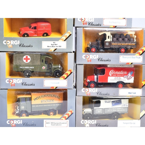 323 - Diecast - a collection of x20 vintage Corgi diecast models to include; C859 Thornycroft Box Van, 865... 