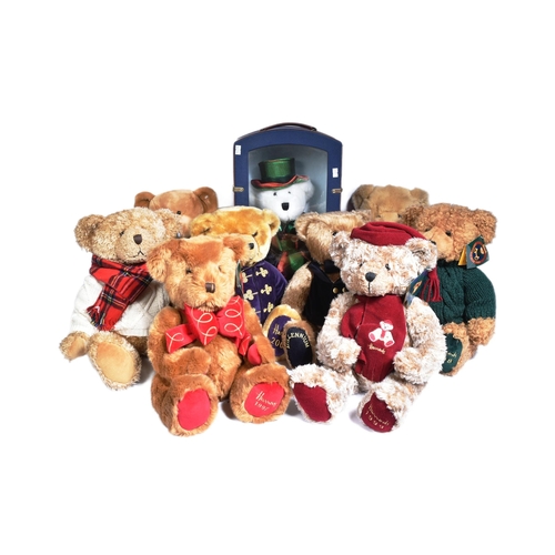 326 - Teddy Bears - a collection of x8 original Harrods commemorative year soft toy teddy bears. A consecu... 