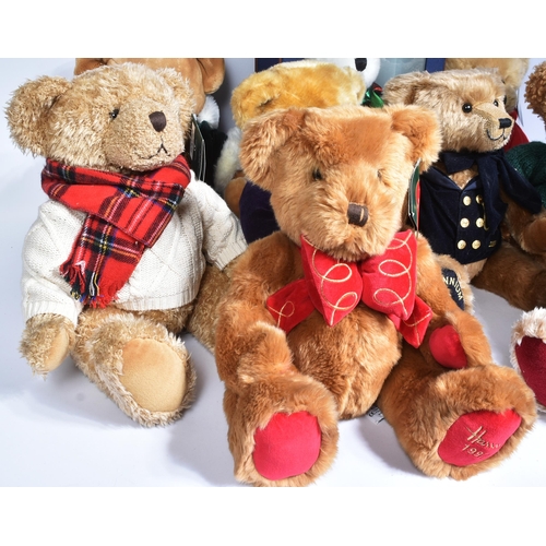 326 - Teddy Bears - a collection of x8 original Harrods commemorative year soft toy teddy bears. A consecu... 