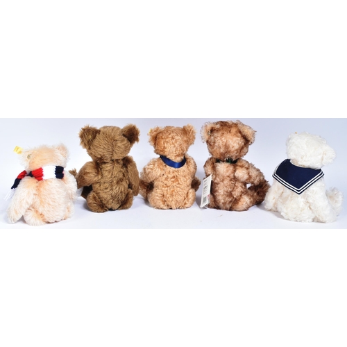 332 - Teddy Bears - a collection of x5 German Steiff made soft toy teddy bears comprising; 654541 Father b... 