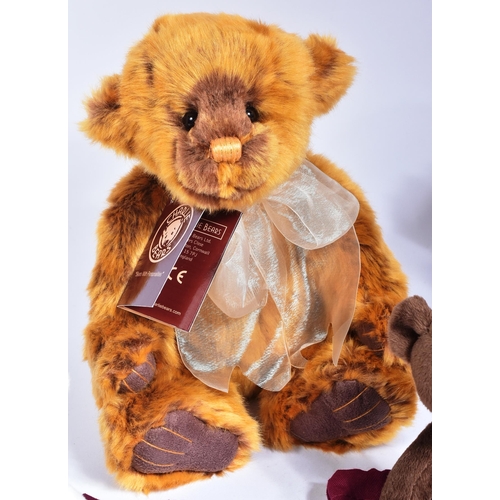 334 - Teddy Bears - a collection of x5 Charlie Bear teddy bears comprising; CB206007O Dylan (x2), CB195198... 