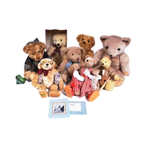 337 - Teddy Bears - a collection of assorted soft toy teddy bears to include x3 Merrythought mohair exampl... 