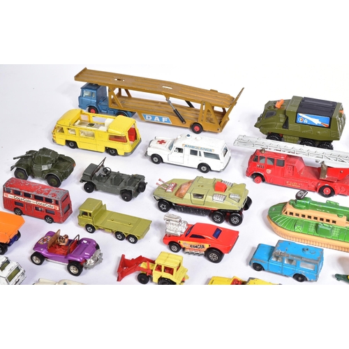 352 - Diecast - a large collection of vintage unboxed diecast model cars and other vehicles or various sca... 