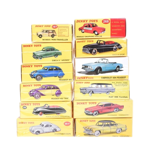 367 - Diecast - a collection of x12 Atlas Edition reissue Dinky Toys diecast model cars to include; 24U Si... 