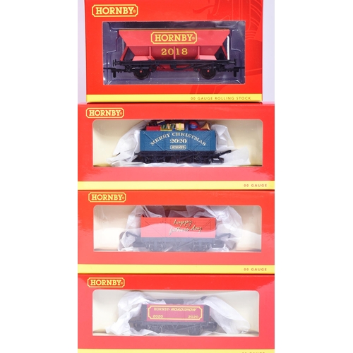 371 - Model Railway - a collection of vintage Hornby OO gauge wagons, to include: R.6825 7 Plank Wagon 'Ch... 