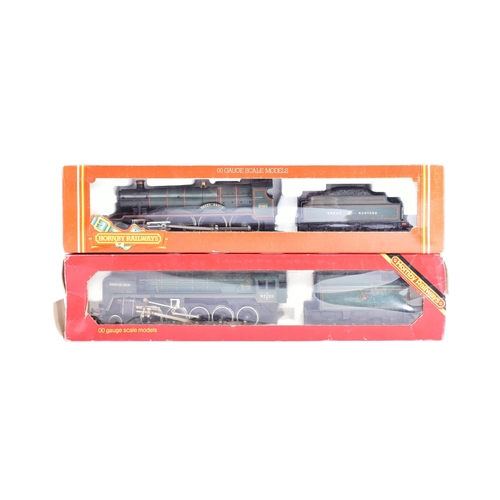 374 - Model Railway - x2 Hornby OO gauge model railway trainset locomotives comprising; R.830 GWR 4-6-0 Sa... 