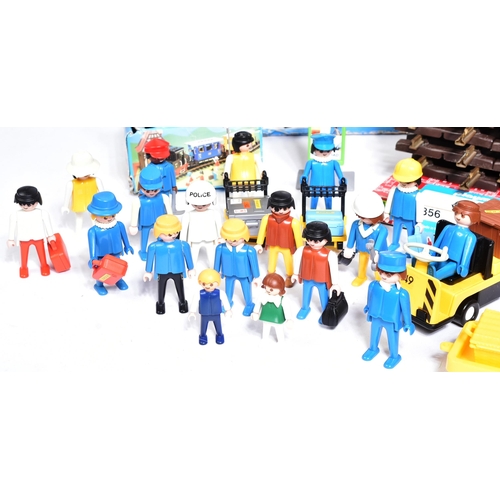 393 - Collection of vintage Playmobil figures track, trackside accessories and more. To include: No. 4112 ... 