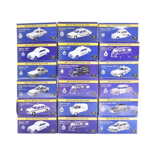 397 - Diecast - a collection of Atlas Edition ' Best Of British Police Cars ' 1/43 scale diecast models to... 