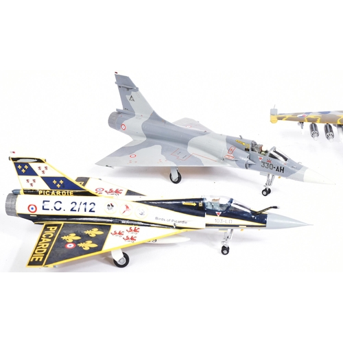 405 - Model Kits - collection of x7 built model kits of aircraft interest, comprising of: 3 Dassault Mirag... 