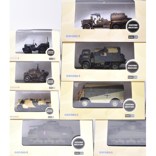 41 - Diecast - a collection of assorted Oxford made 1/76 scale Military diecast vehicles to include; Sher... 