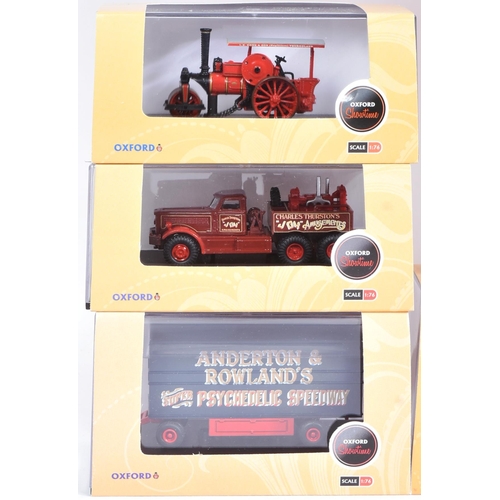 423 - Diecast - a collection of Oxford made 1/76 scale ' Showtime ' diecast models to include; AEC Matador... 