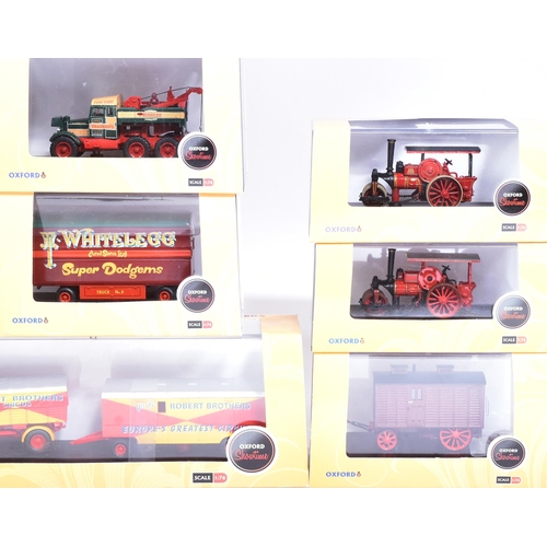 423 - Diecast - a collection of Oxford made 1/76 scale ' Showtime ' diecast models to include; AEC Matador... 