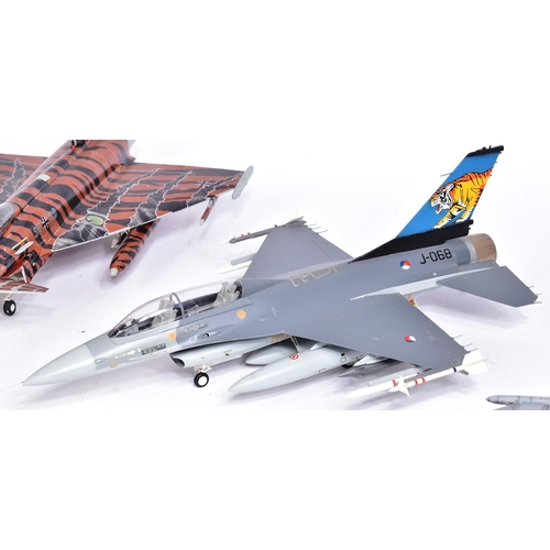 445 - Model Kits - collection of x6 built model kits of aircraft interest, comprising of: a Eurofighter EF... 