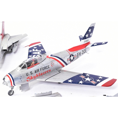 454 - Model Kits - collection of x5 built model kits of aircraft interest, comprising of: an American F-86... 