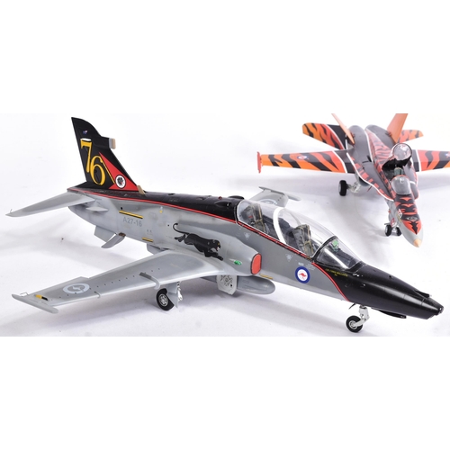 455 - Model Kits - a collection of x5 built model kits of aircraft interest, comprising of; a BAE Hawk 100... 