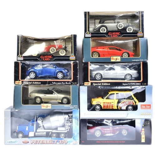 461 - Diecast - a collection of x9 1/18 and 1/24 scale diecast model cars to include; Sun Star 1998 TX1 Lo... 