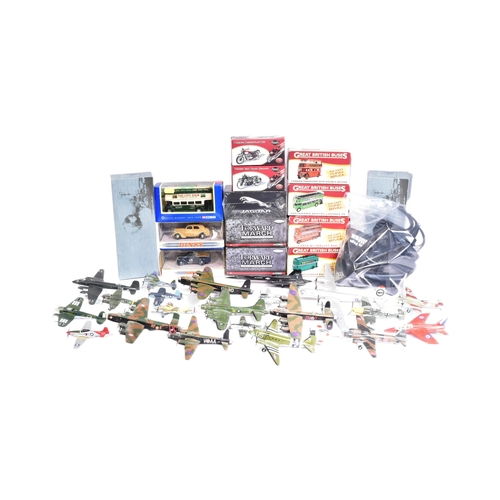 466 - Diecast - a collection of assorted diecast models to include; Atlas Editions motorcycles, Battleship... 