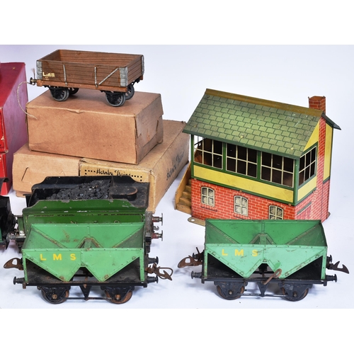 510 - Model Railway - a collection of vintage Hornby tinplate O gauge model railway trainset locomotive it... 