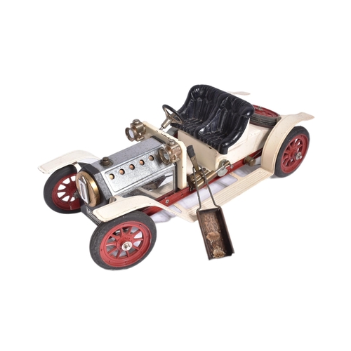 52 - Live Steam - an original vintage Mamod steam car model No. SA1 ' Cream Steam Roadster '. A solid fue... 