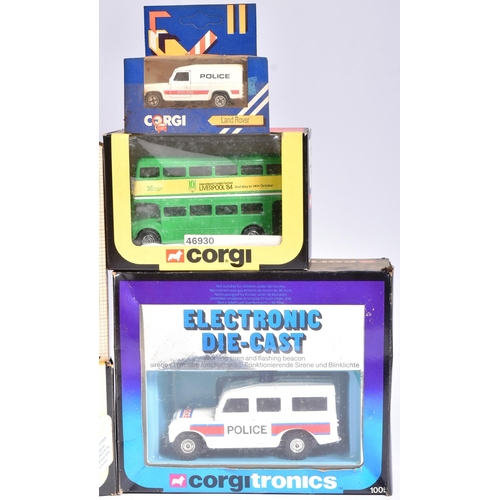 62 - Diecast - a collection of vintage Corgi diecast models to include; Corgitronics (x2 Police Land Rove... 