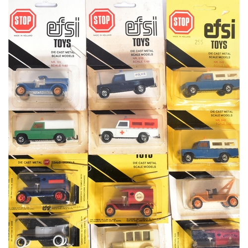 72 - Diecast - a collection of assorted Efsi (Holland) made boxed and carded diecast model cars. Largely ... 